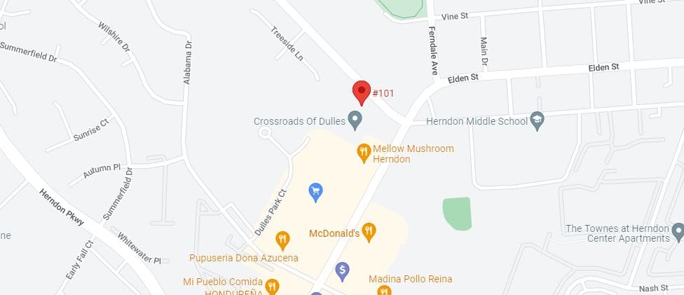 Map showing locations of McDonald's and nearby landmarks.