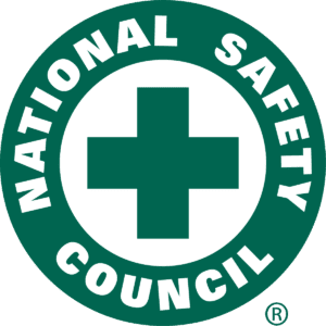 Logo of the National Safety Council with a green cross and white text.